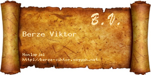 Berze Viktor névjegykártya